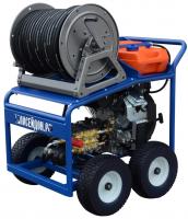 АВД Посейдон (Briggs&Stratton 23л.с., насос ANNOVI REVERBERI (ИТАЛИЯ) 150бар, 50л/мин, шланг прох. 12мм х 90м на метал.барабане, 2 трубоочистные форсунки ЗЕТ)